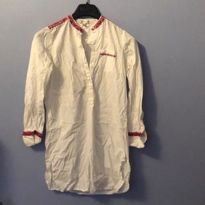 jcrew embroidered button down top